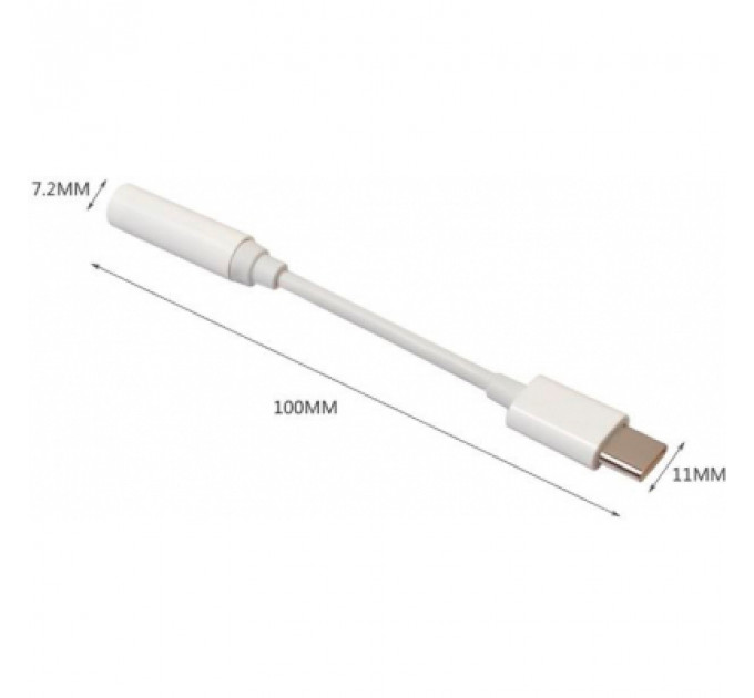 Перехідник Lapara USB Type-C Male - Audio AUX mini jack 3,5 mm Female (LA-Type-C-Audio-3.5mm white)