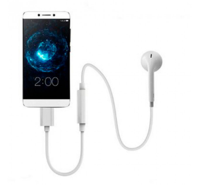 Перехідник Lapara USB Type-C Male - Audio AUX mini jack 3,5 mm Female (LA-Type-C-Audio-3.5mm white)