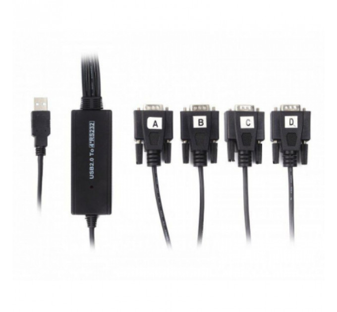 Перехідник USB 2.0 to 4хCOM (9+25pin) 1.4m Viewcon (VE671)