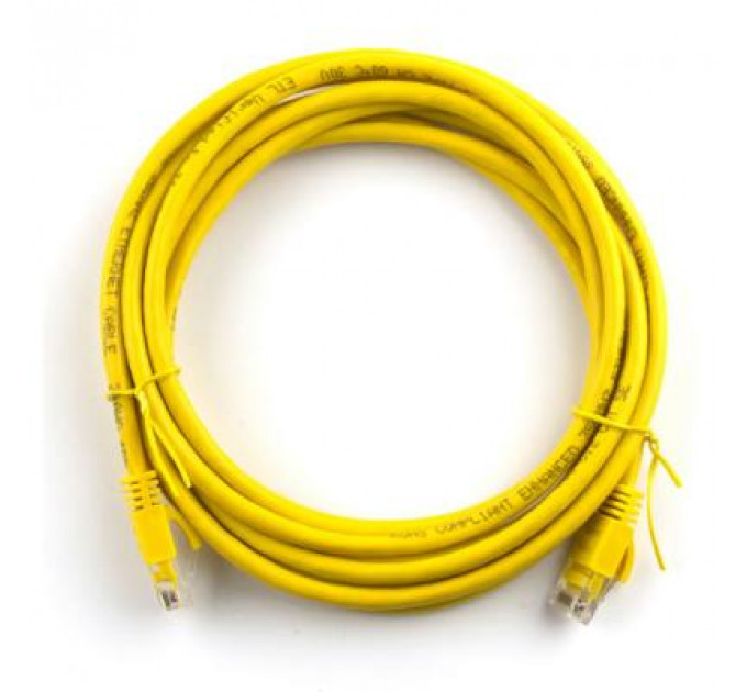 Патч-корд 1.5м, RJ-45, Cat.5e, CU, мідь, жовтий Ritar (PCR-CU/1.5Yw / 04284)