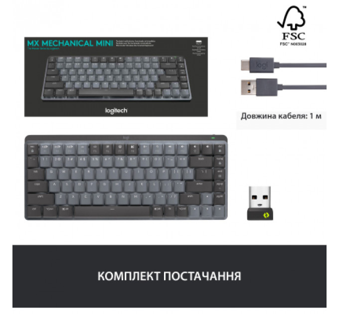 Клавіатура Logitech MX Mechanical Mini Minimalist UA Graphite (920-010780)