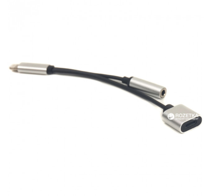 Перехідник Lightning 2in1, Audio 3.5mm to Lightning PowerPlant (CA910410)
