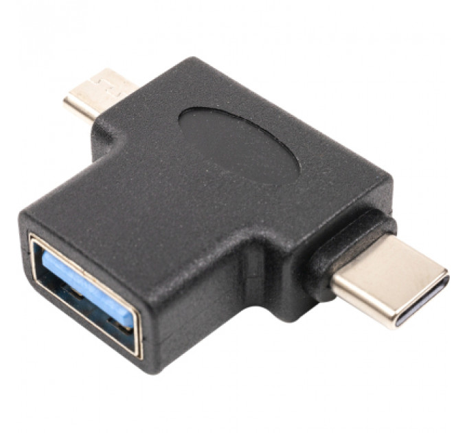 Перехідник USB 3.0 Type-C, microUSB (M) to USB 3.0 OTG AF PowerPlant (CA913121)