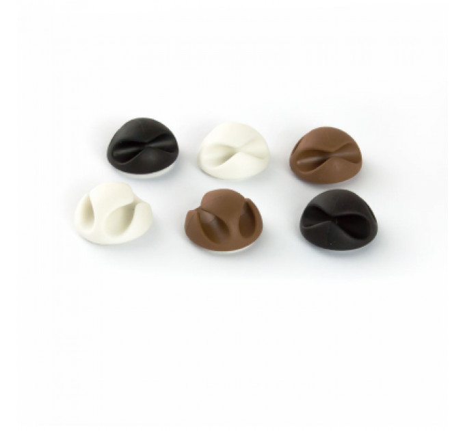 Тримач для кабелю Piko CC-929 6 pcs white, black, brown (1283126476907)