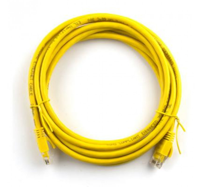 Патч-корд 15м, RJ-45, Cat.5e, CU, мідь, жовтий Ritar (PCR-CU/15Yw / 04295)