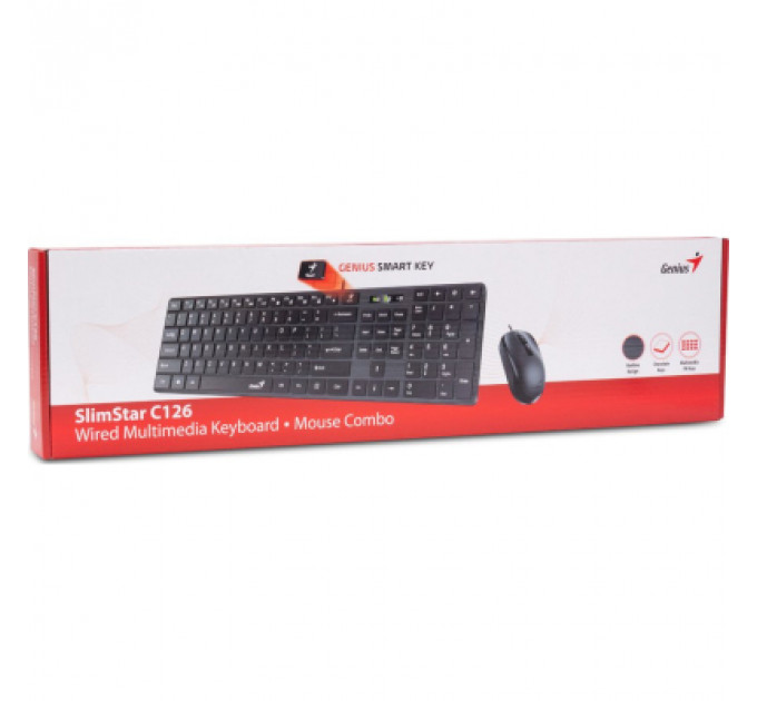 Комплект Genius C-126 SlimStar USB Black Ukr (31330007407)