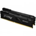 Kingston Fury (ex.HyperX) Модуль пам'яті для комп'ютера DDR4 32GB (2x16GB) 2666 MHz FURY Beast Black Kingston Fury (ex.HyperX) (KF426C16BBK2/32)
