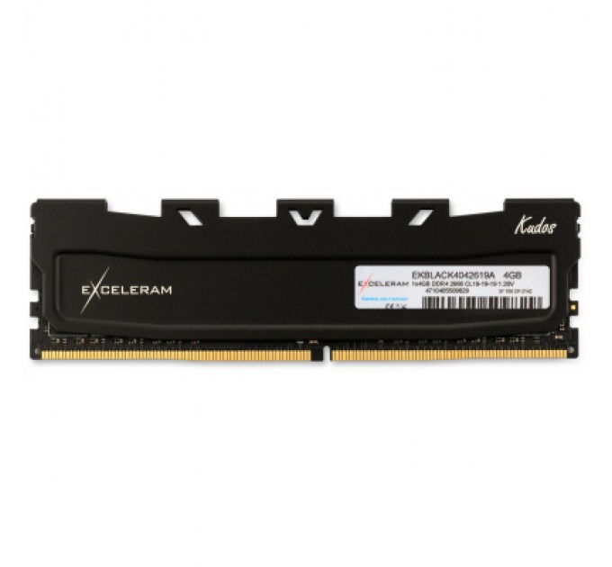 eXceleram Модуль пам'яті для комп'ютера DDR4 4GB 2666 MHz Black Kudos eXceleram (EKBLACK4042619A)