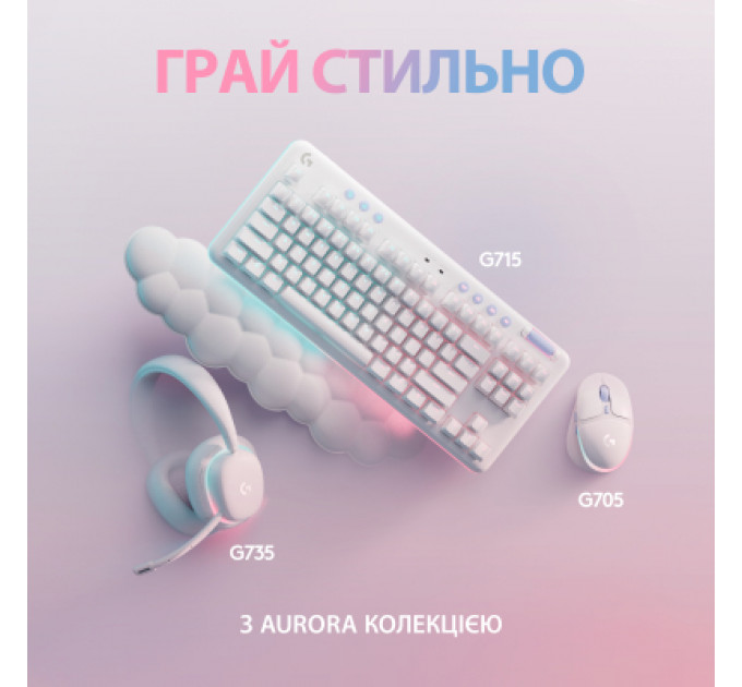 Клавіатура Logitech G715 Aurora Wireless Gaming GX Brown Lightspeed/Bluetooth UA Off-White (920-010465)