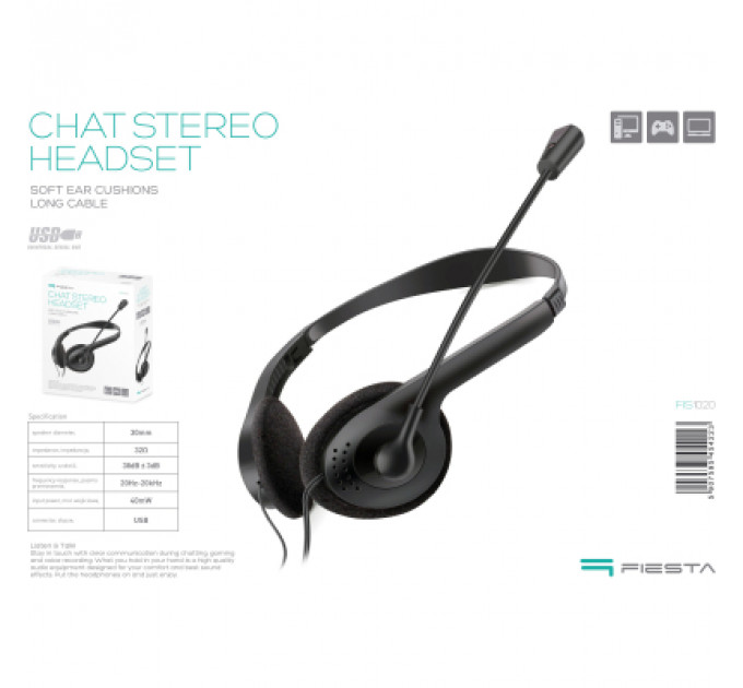 Навушники Fiesta Mic FIS1020 Stereo USB (FIS1020)