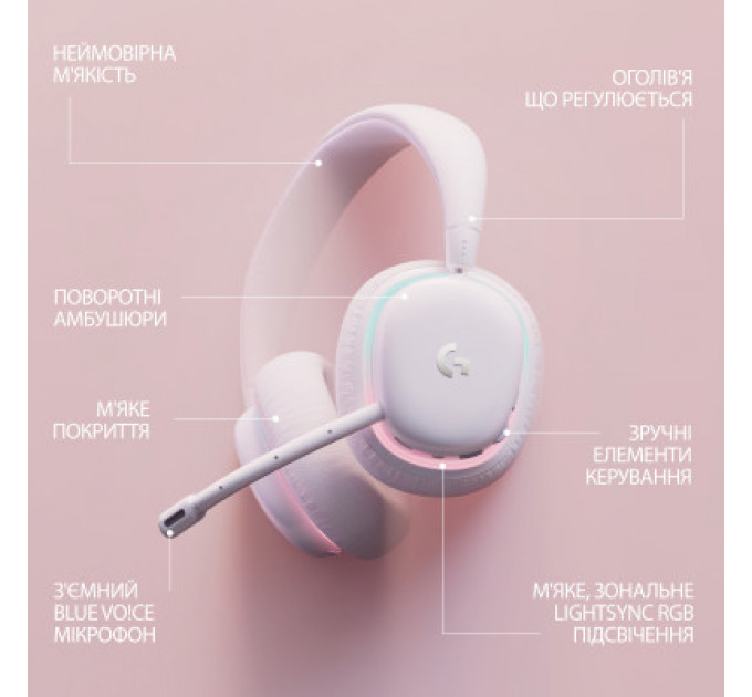 Навушники Logitech G735 Wireless Gaming Headset Off-White (981-001083)