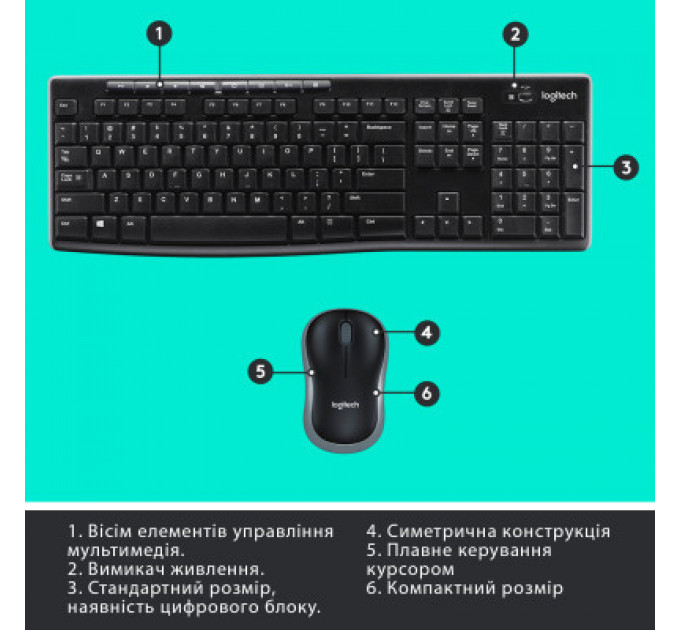 Комплект Logitech MK270 Wireless UA Black (920-004508)