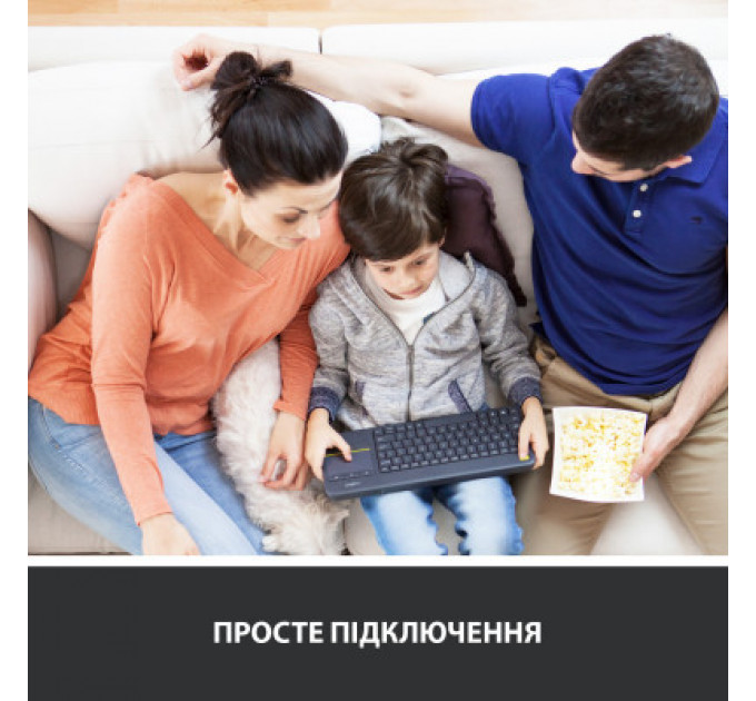 Клавіатура Logitech K400 Plus Touch Wireless UA Black (920-007145)