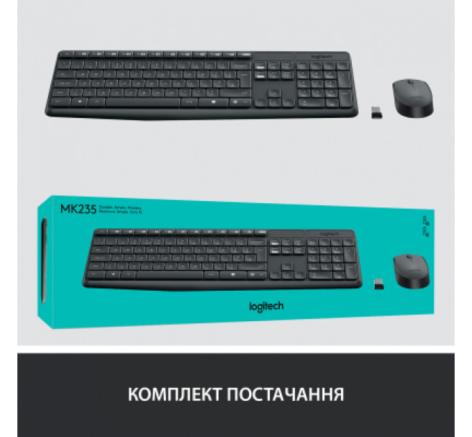 Комплект Logitech MK235 Wireless UA (920-007931)