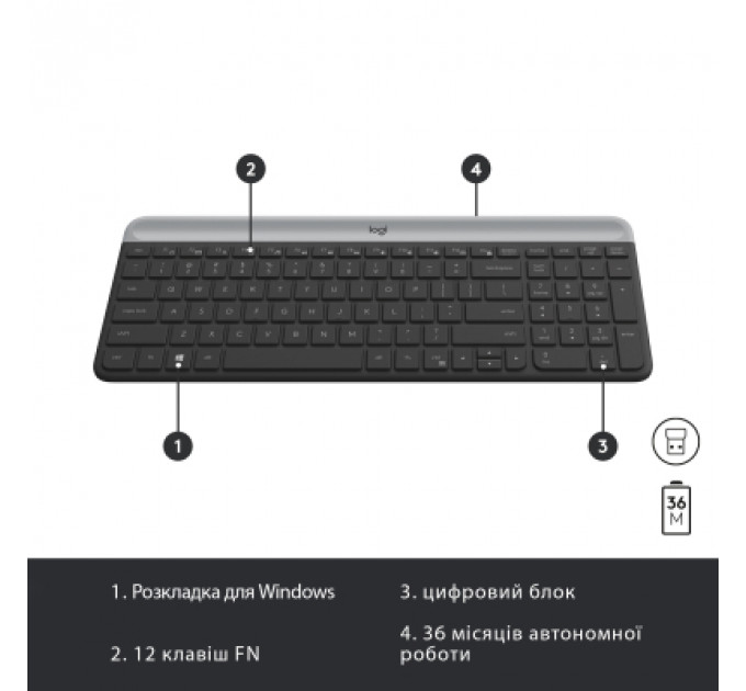 Комплект Logitech MK470 Slim Wireless UA Graphite (920-009204)