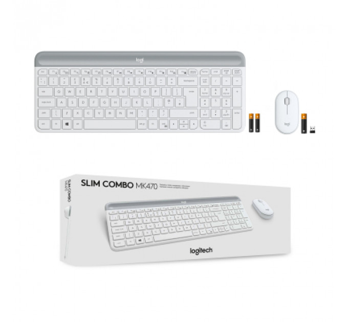 Комплект Logitech MK470 Slim Wireless UA Off-White (920-009205)