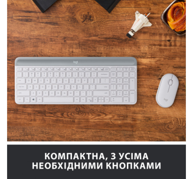 Комплект Logitech MK470 Slim Wireless UA Off-White (920-009205)