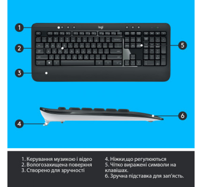 Комплект Logitech MK540 Advanced Wireless UA Black (920-008685)