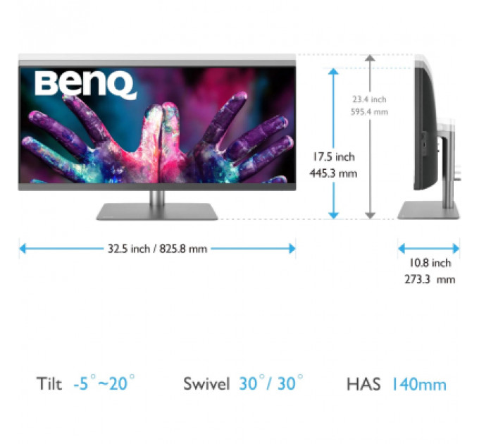 Монітор BenQ PD3420Q (9H.LJHLB.QPE)