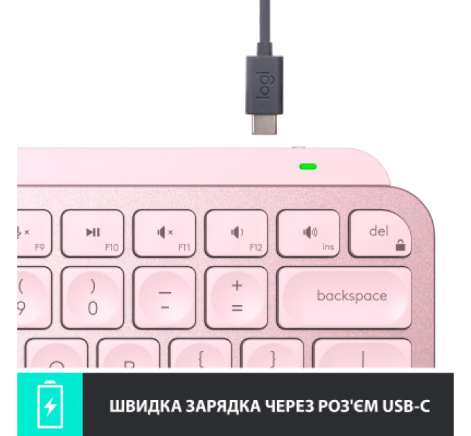 Клавіатура Logitech MX Keys Mini Wireless Illuminated UA Rose (920-010500)