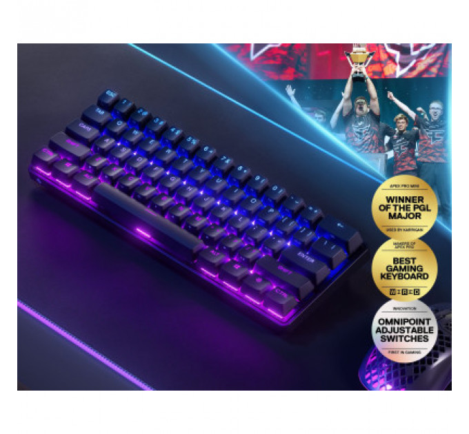 Клавіатура SteelSeries Apex Pro Mini Wireless UA Black (SS64842)