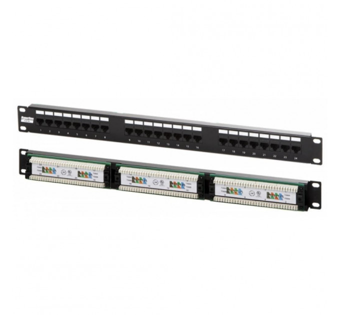 Патч-панель Hypernet 19" 24 порта UTP cat.5e (PP-KUTP24-NM)