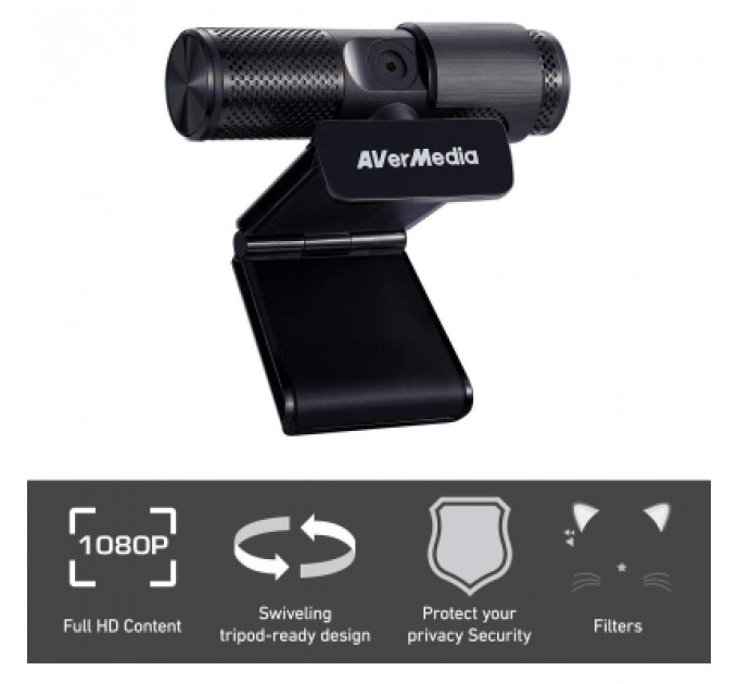 Веб-камера AVerMedia Live Streamer CAM 313 Black (40AAPW313ASF)