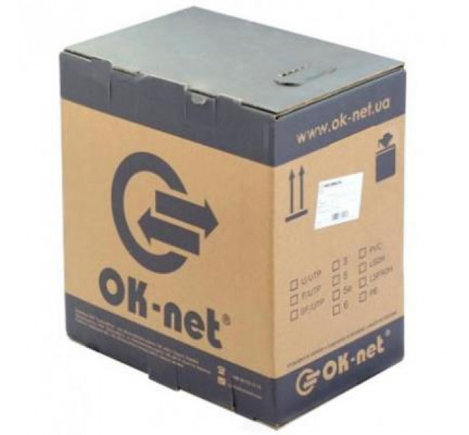 Кабель мережевий OK-Net UTP 500м cat.5, 2 пари, зовнішній (U/UTP-cat.5) (КПП-ВП (100) 2х2х0,50 / 500)