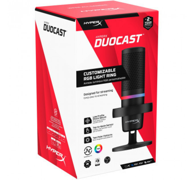 Мікрофон HyperX DuoCast Black (4P5E2AA)