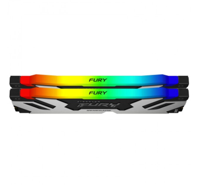 Kingston Fury (ex.HyperX) Модуль пам'яті для комп'ютера DDR5 32GB (2x16GB) 6400 MHz Renegade Silver RGB Kingston Fury (ex.HyperX) (KF564C32RSAK2-32)