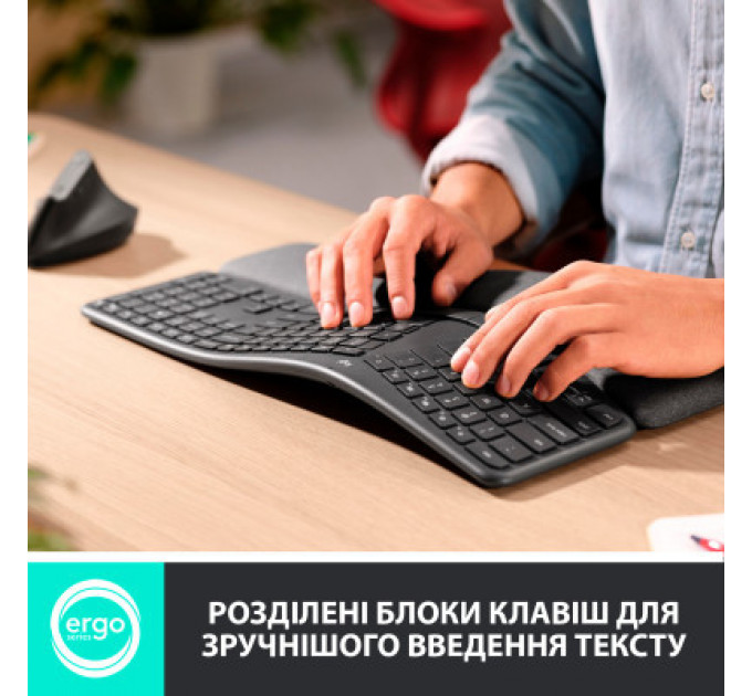 Клавіатура Logitech ERGO K860 for Business Bluetooth/Wireless UA Black (920-010352)