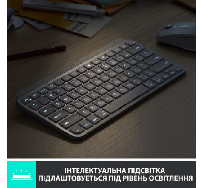 Клавіатура Logitech MX Keys Mini Wireless Illuminated UA Pale Grey (920-010499)