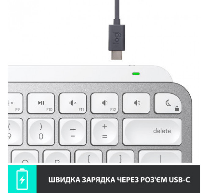 Клавіатура Logitech MX Keys Mini Wireless Illuminated UA Pale Grey (920-010499)