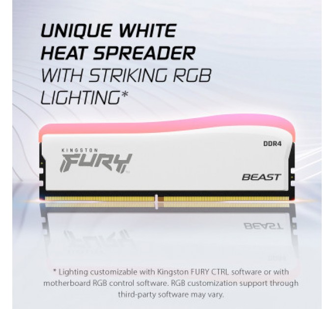 Kingston Fury (ex.HyperX) Модуль пам'яті для комп'ютера DDR4 16GB 3600 MHz Beast White RGB SE Kingston Fury (ex.HyperX) (KF436C18BWA/16)