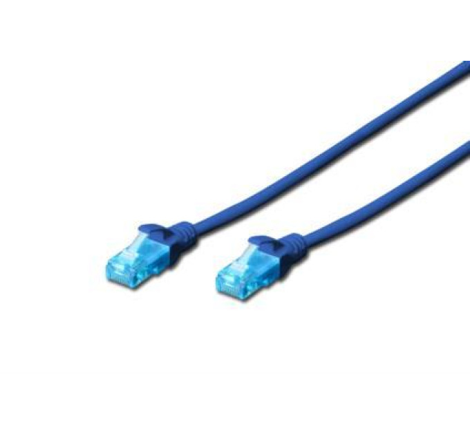 Digitus Патч-корд 1м, UTP, cat.5e, AWG 26/7, CCA, PVC, blue Digitus (DK-1512-010/B)
