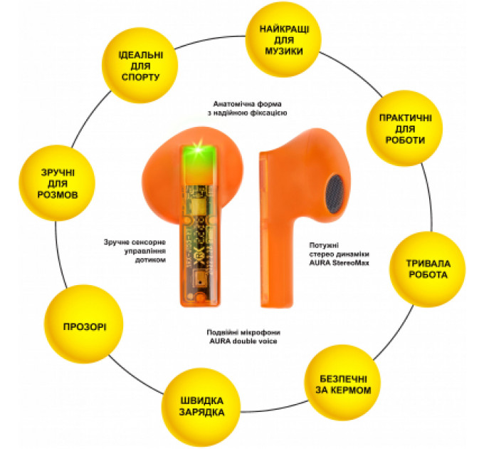 Навушники AURA 6 Orange (TWSA6O)