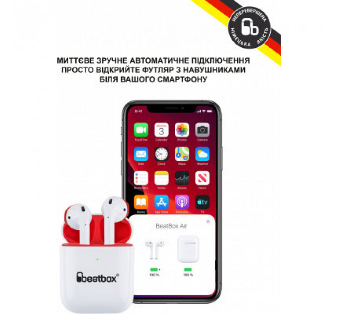 Навушники BeatBox PODS AIR 2 Wireless Charging White-Red (bbpair2wcwr)