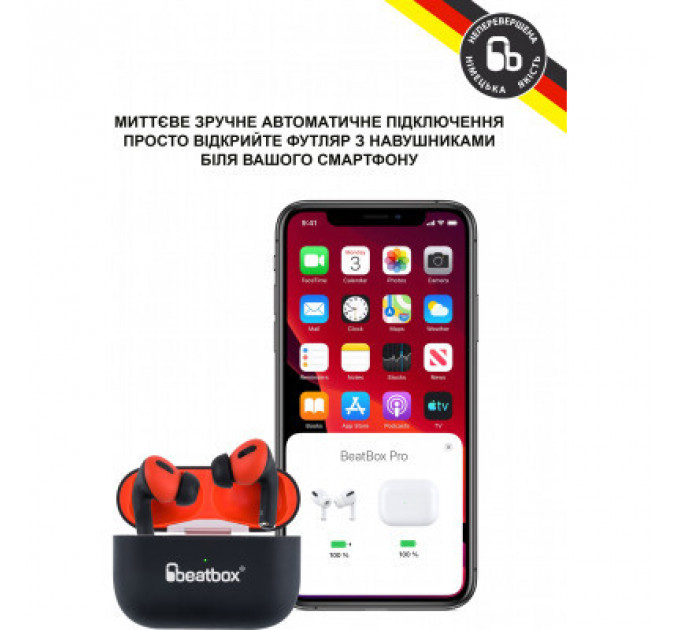 Навушники BeatBox PODS PRO 1 Wireless Charging Black-Red (bbppro1wcbr)