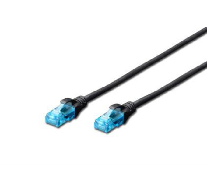 Digitus Патч-корд 1м, UTP, cat.5e, AWG 26/7, CCA, PVC, black Digitus (DK-1512-010/BL)