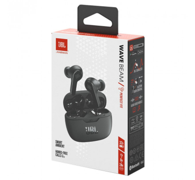Навушники JBL Wave Beam TWS Black (JBLWBEAMBLK)