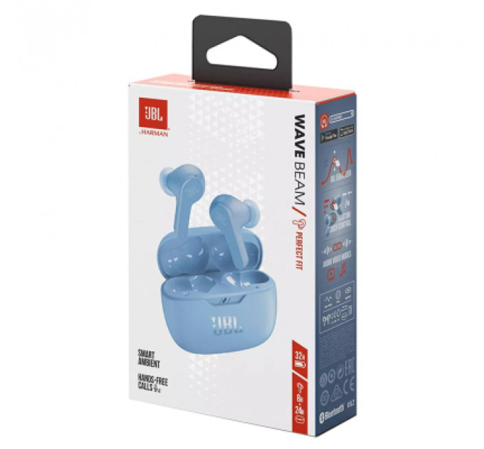 Навушники JBL Wave Beam TWS Blue (JBLWBEAMBLU)