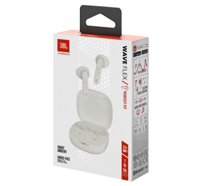 Навушники JBL Wave Flex TWS White (JBLWFLEXWHT)