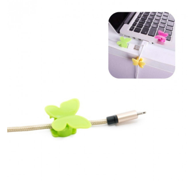 Тримач для кабелю Extradigital CC-948 Cable Clips butterfly, Green (KBC1713)
