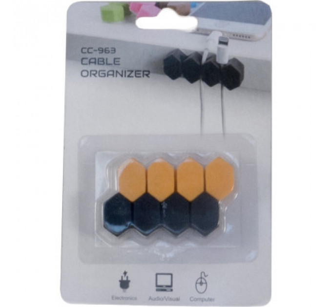 Тримач для кабелю Extradigital CC-963 Cable Clips, Black/Orange (KBC1804)