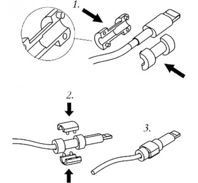 Тримач для кабелю Extradigital Cable Clips Savior for Aplle iPhone, захист від заломів, Red (KBC1738)