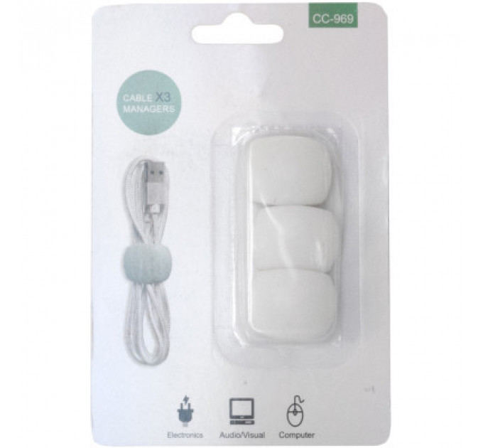 Тримач для кабелю Extradigital CC-969 Cable Clips, White (KBC1809)