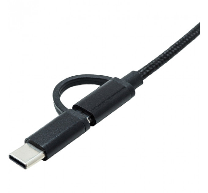 Перехідник OTG AC-150 2in1 USB 3.0 - MicroUSB USB Type-C Black XoKo (AC-150-BK)