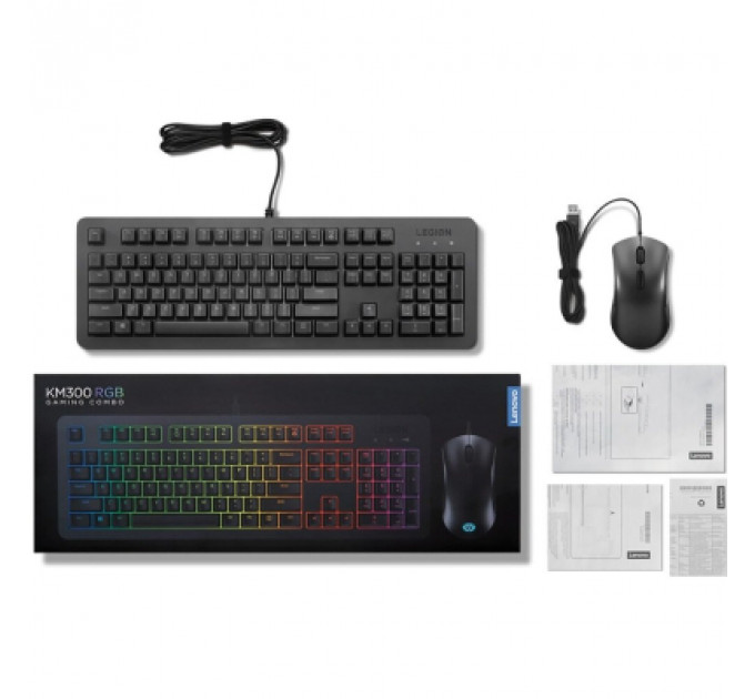 Комплект Lenovo Legion KM300 RGB UA USB Black (GX31L16652)