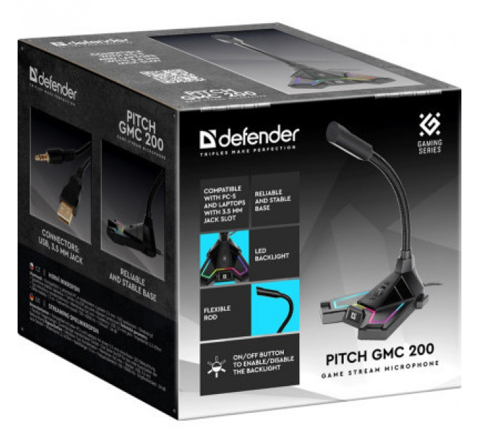 Мікрофон Defender Pitch GMC 200 3.5 мм LED (64620)