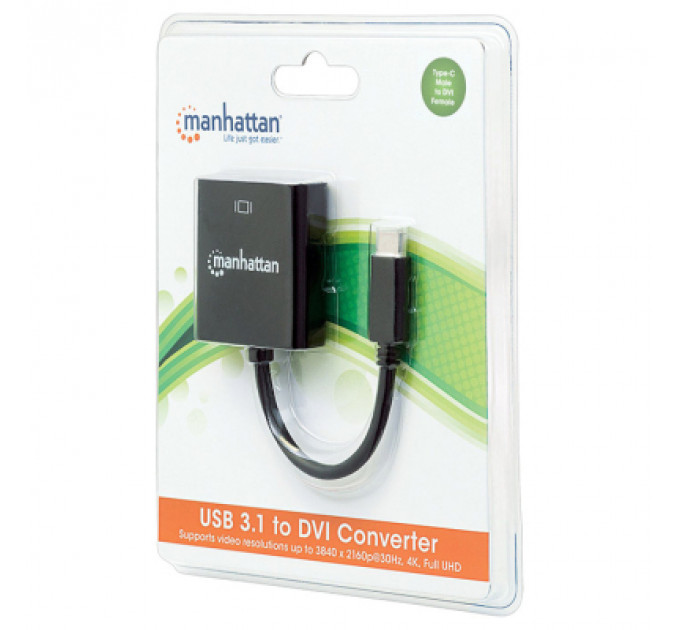 Перехідник USB3.1 Type-C to DVI (F) Manhattan Intracom (152051)